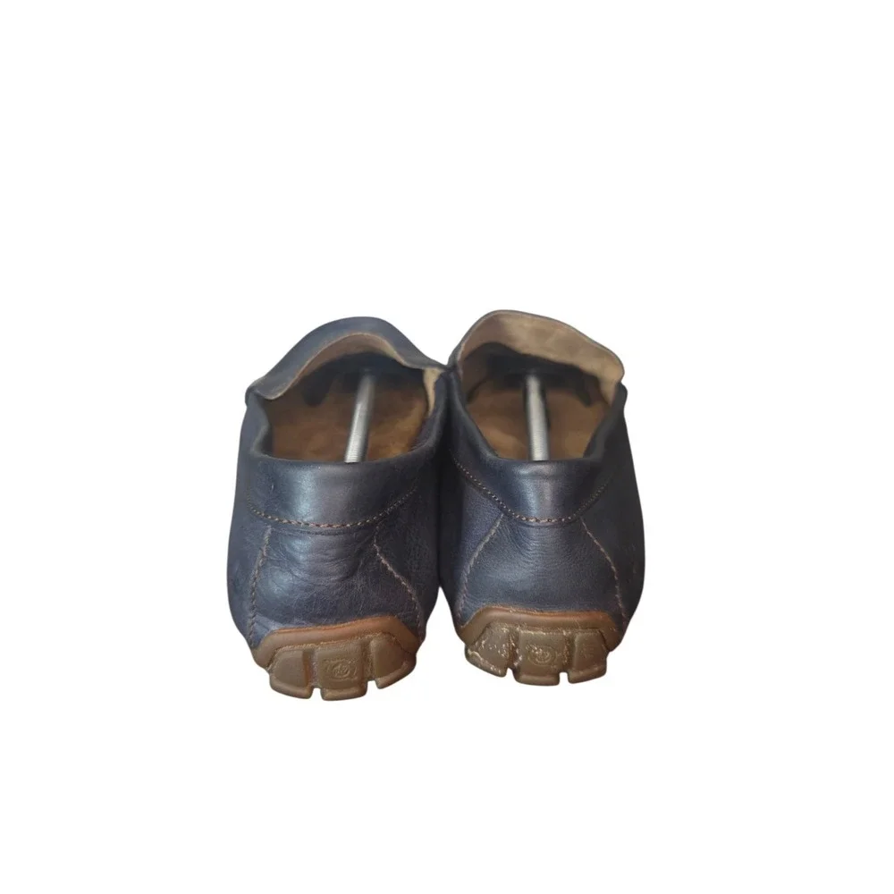 Born Allan Men's 9.5 Blue Leather Loafers Driving Moc Slip On Casual Shoes